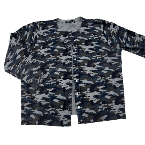 Cable & Gauge Womens Camouflage Button-Up Cardigan Sweater L Rayon/Nylon Blend - Picture 1 of 5